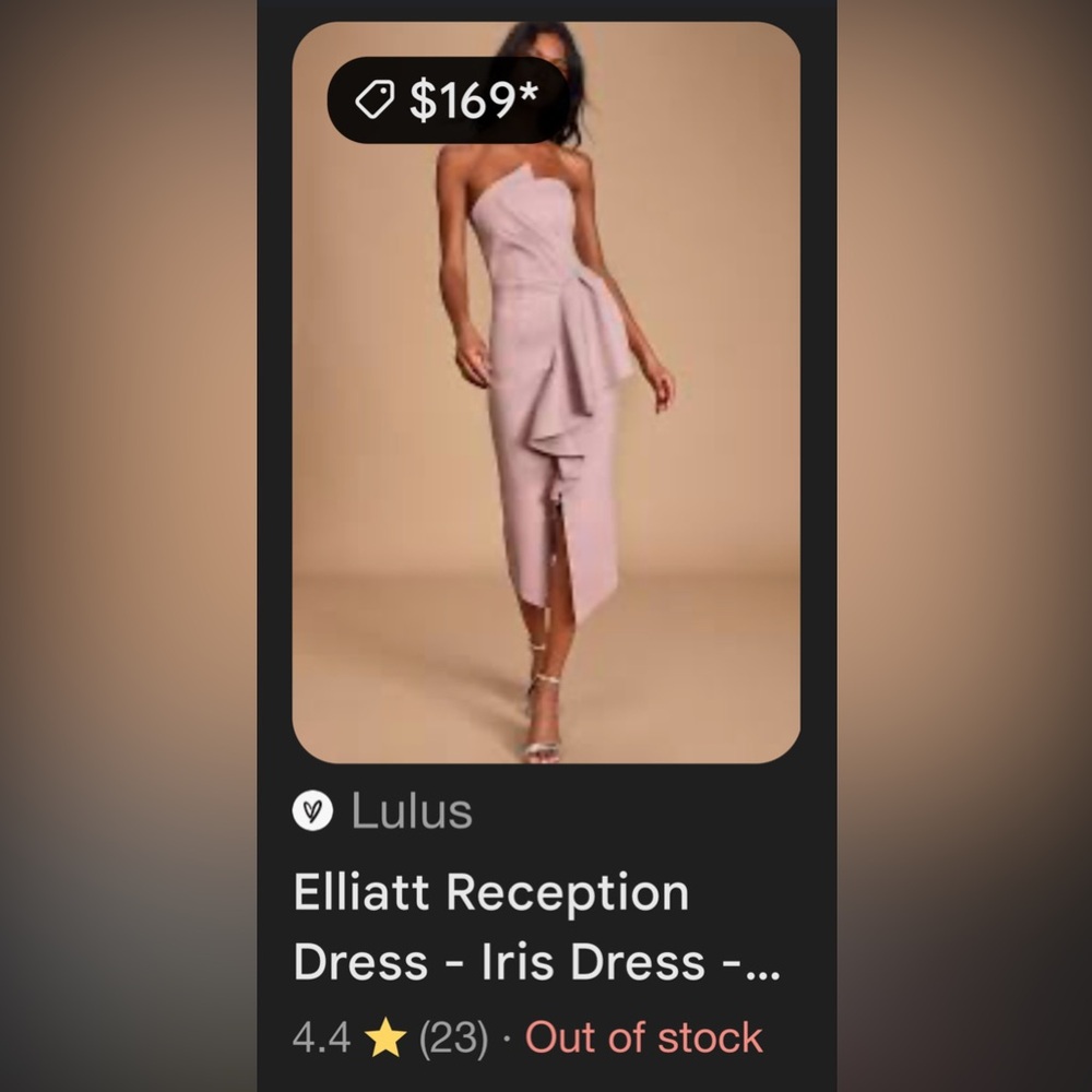 Elliatt Pink Strapless Asymmetrical Midi Dress